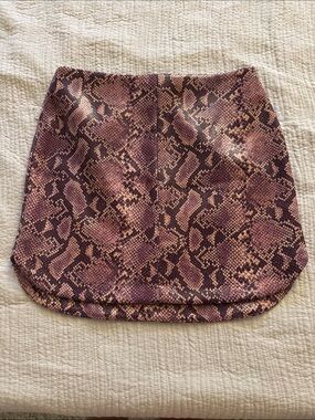Wild Honey Purple Snake-Print Mini Skirt